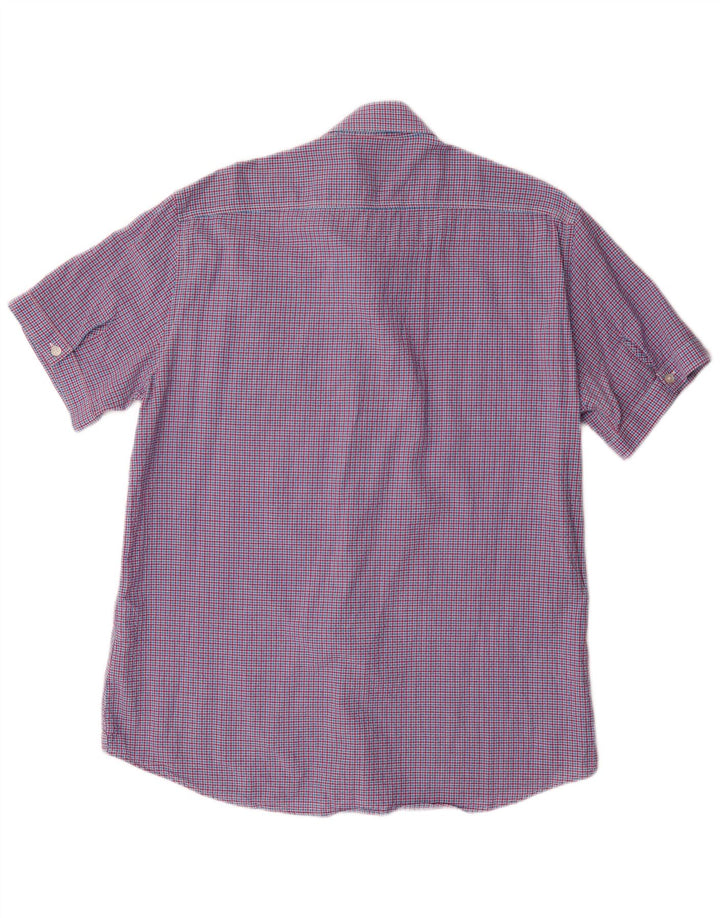 Carrera Chemise à manches courtes pour homme Coupe régulière XL Rouge à carreaux en coton