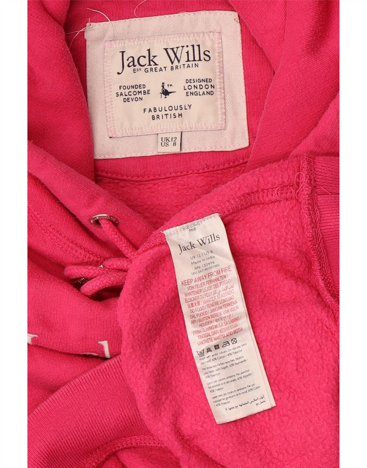 JACK WILLS Pull à capuche surdimensionné pour femme UK 12 Rose moyen