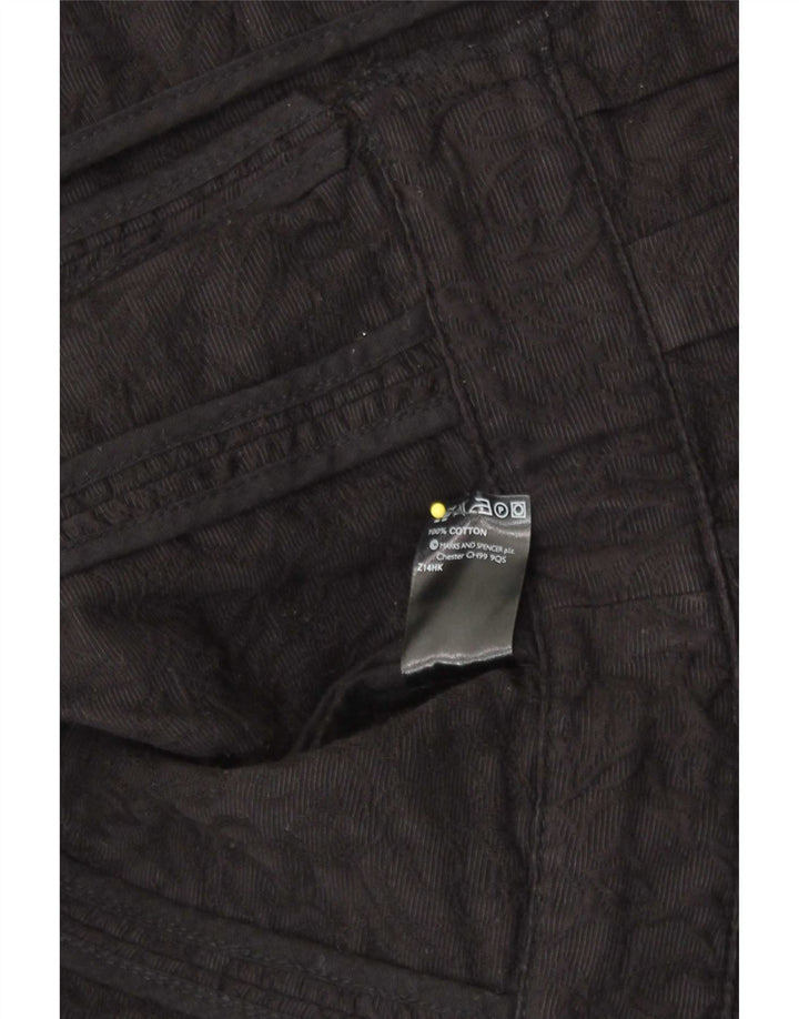 Marks & Spencer Veste blazer courte à manches 3/4 pour femme UK 14 Large Noir