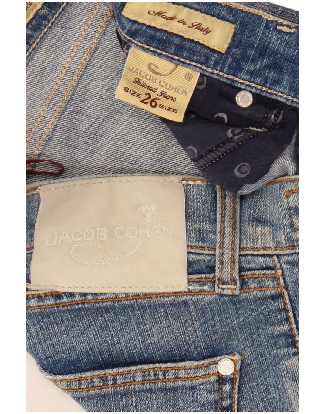 Jacob Cohen Jean droit ajusté pour femme W26 L31 en coton bleu