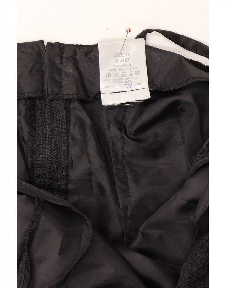 CLASSIC Robe trapèze pour femme UK 12 Nylon floral noir moyen