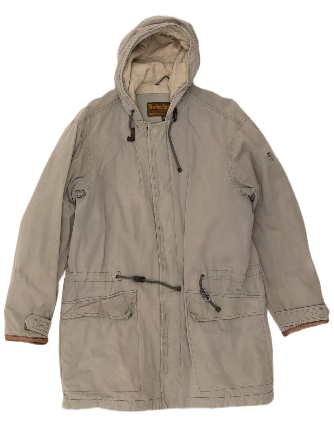 TIMBERLAND Manteau coupe-vent à capuche pour homme UK 38 Coton gris moyen