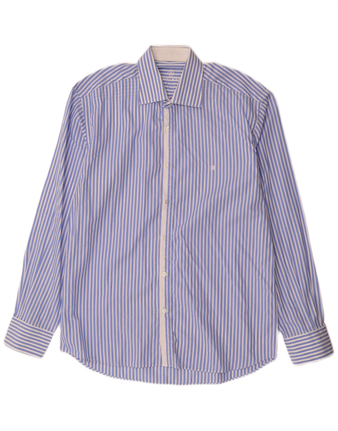 HARRY & SONS Chemise Homme Taille 39 15 1/2 Coton Rayé Bleu Moyen