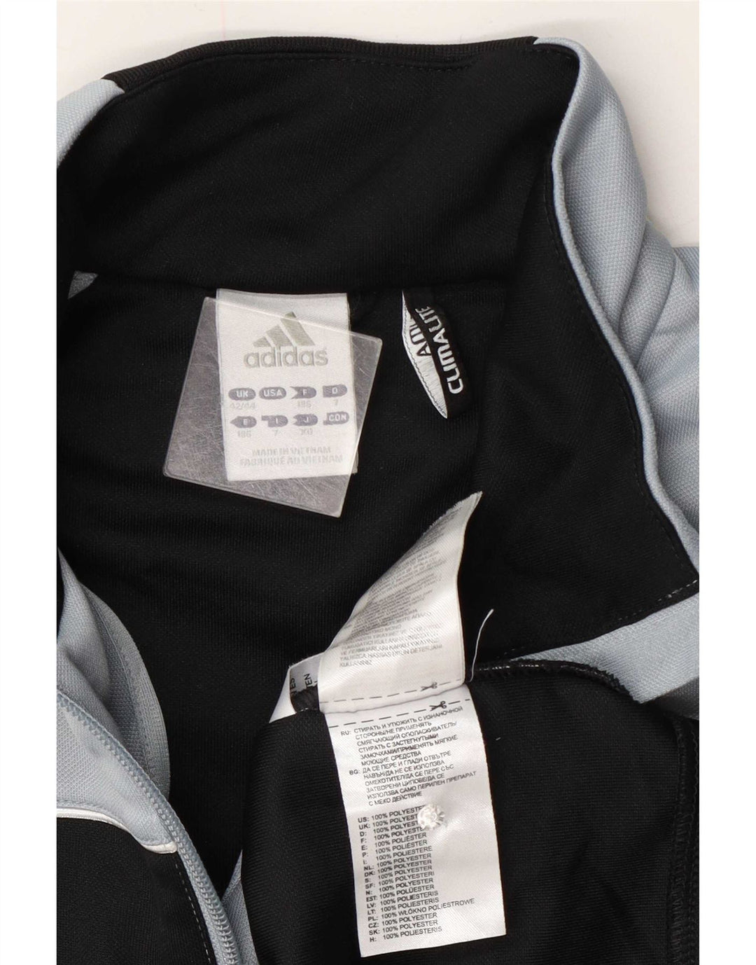 Adidas Hommes Climalite Pull Survêtement Haut UK 42/44 Grand Noir