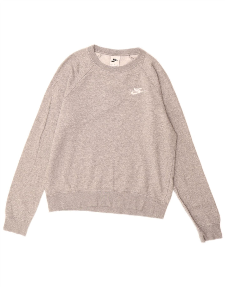 NIKE Sweat-shirt pour femme UK 10 Small Gris Coton