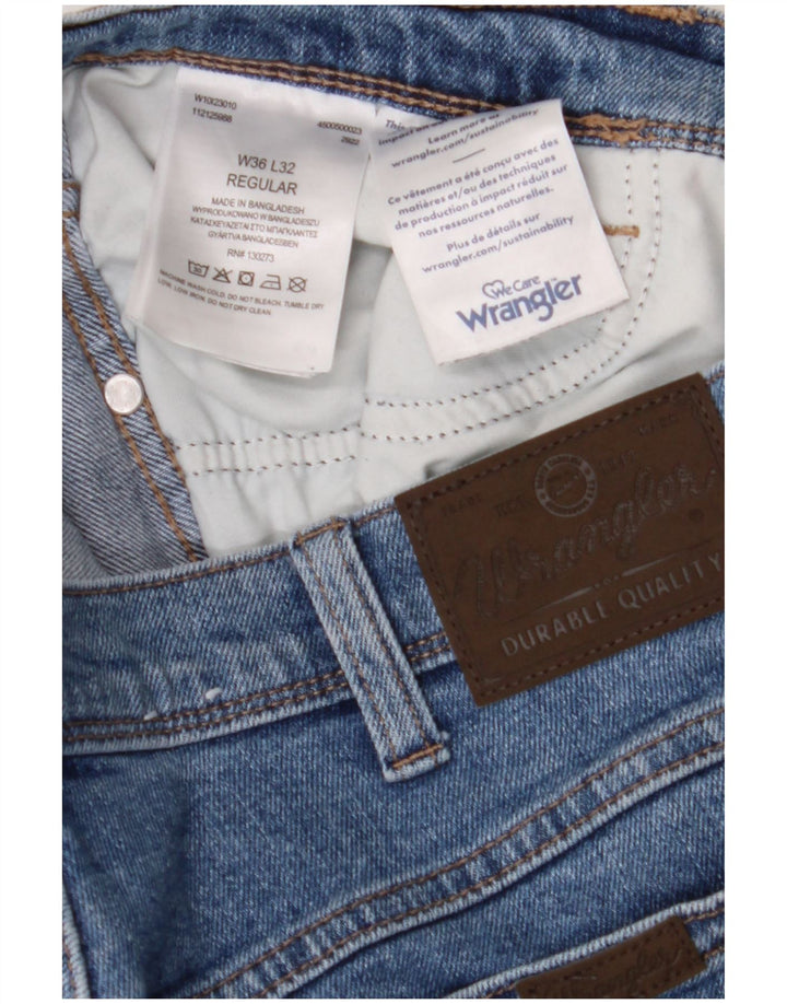 Wrangler Jean droit coupe droite W36 L32 en coton bleu pour homme