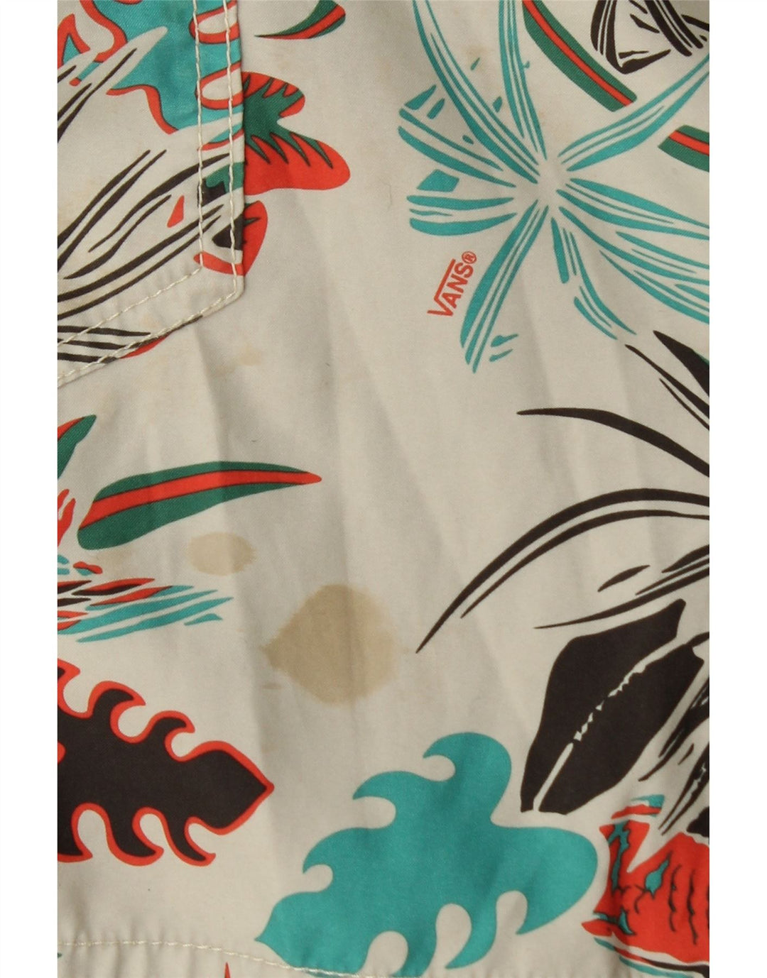 Vans Short de bain homme en polyester blanc moyen à motif floral