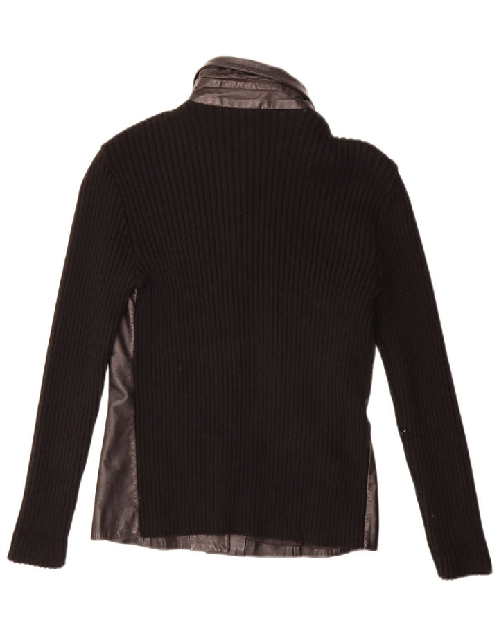 Lancetti Veste en Cuir Femme IT 42 Cuir Noir Moyen