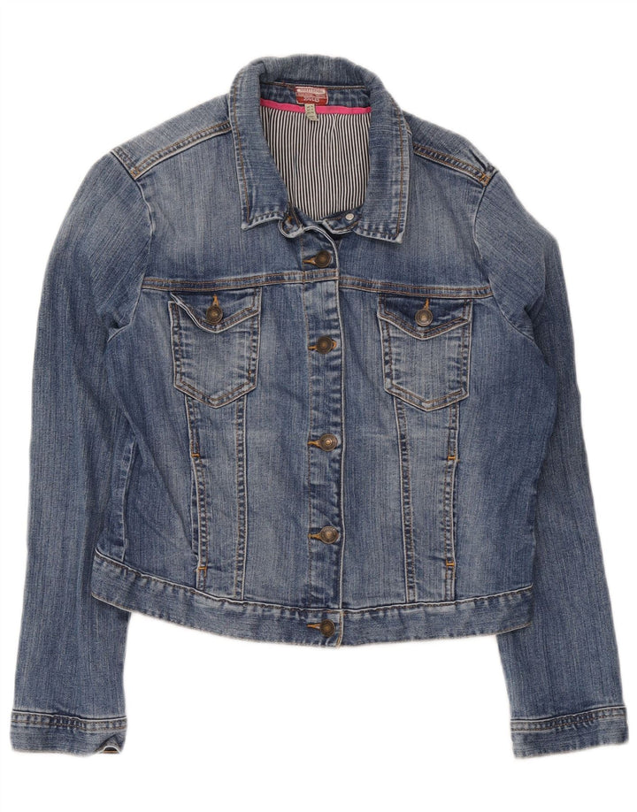 Joules Veste en jean courte pour femme UK 16 Large Bleu Coton