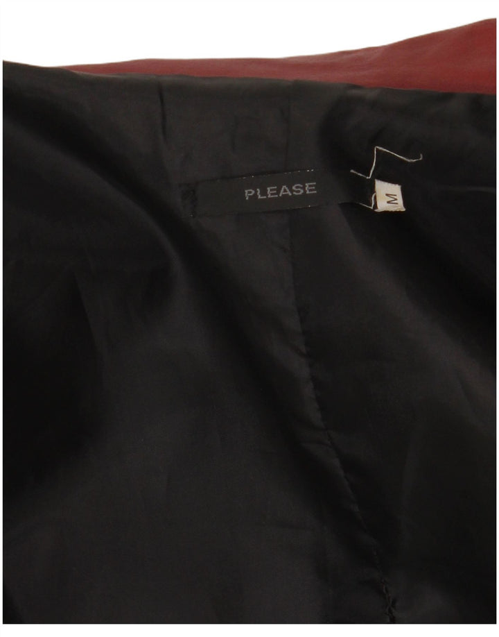 Please Veste en cuir pour femme UK 14 Bordeaux moyen