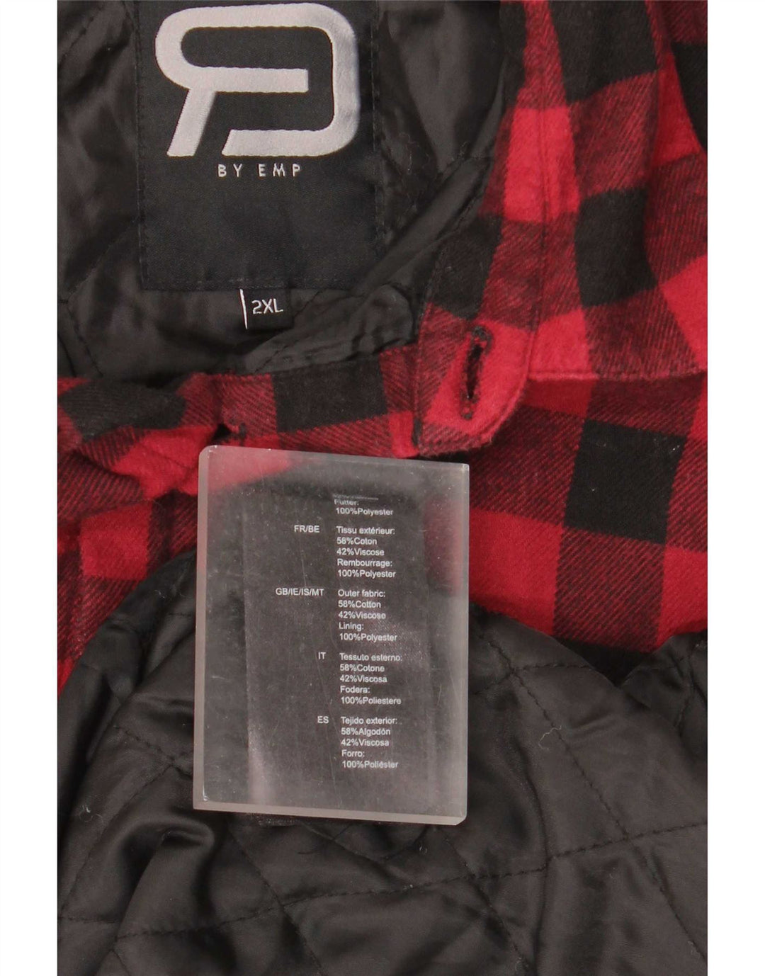 EMP Chemise en flanelle pour homme Lumberjack 2XL en coton vichy rouge