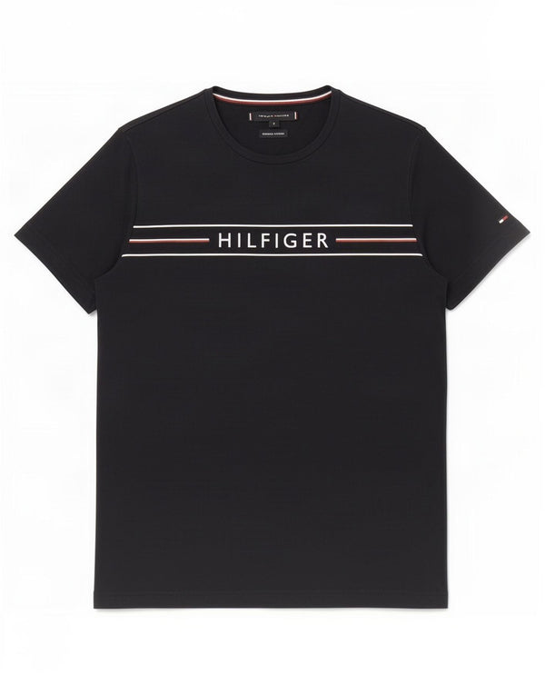 Tommy Hilfiger T-Shirt Graphique Homme Petit Bleu Marine Coton
