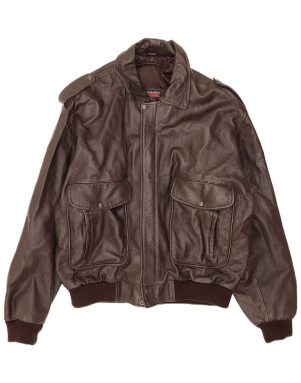 Bomb Boogie Veste d'aviateur en cuir pour homme UK 42 XL Marron