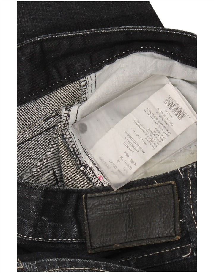 JACK & JONES Jean Droit Homme W32 L34 Bleu Marine Coton