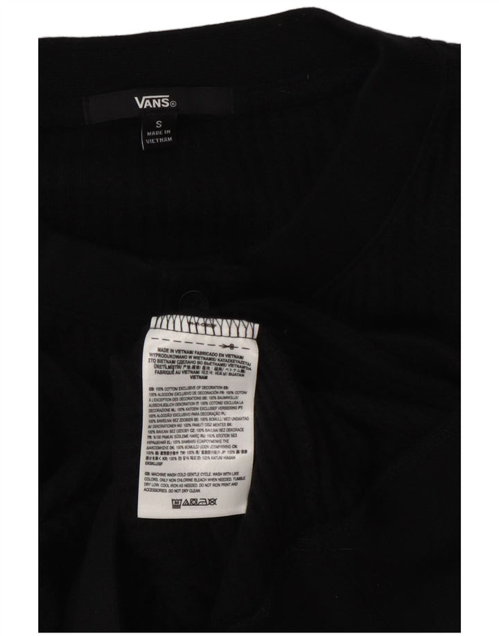 Vans Sweat-shirt court surdimensionné à col boutonné pour femme UK 10 Petit Noir