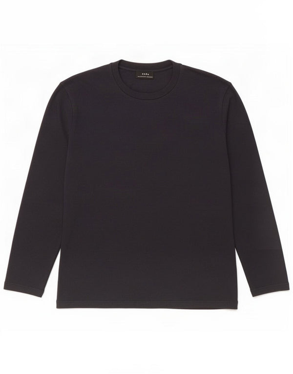 Zara Homme Top Manches Longues Coton Bleu Marine Moyen