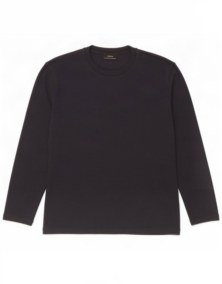 Zara Homme Top Manches Longues Coton Bleu Marine Moyen