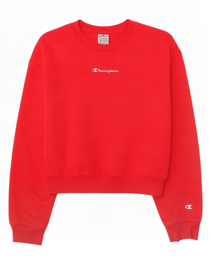 Champion Sweat-shirt court graphique pour femme UK 14 Rouge moyen Coton