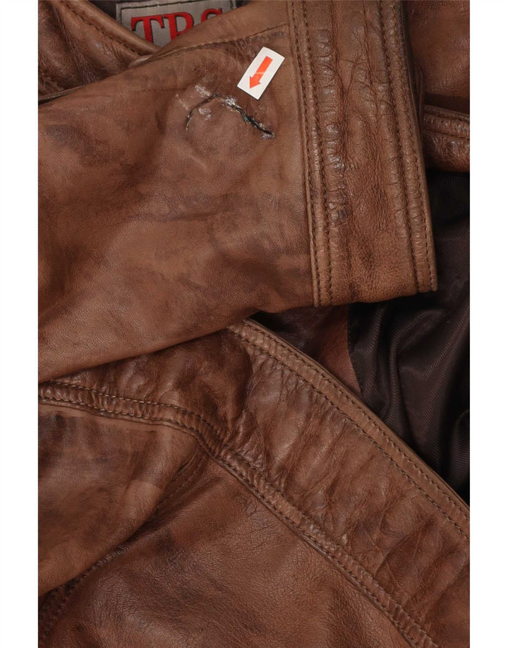 veste en cuir homme vintage IT 60 4XL Marron