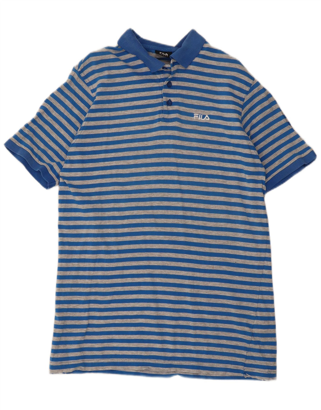 Fila Polo Homme Large Bleu Rayé Coton