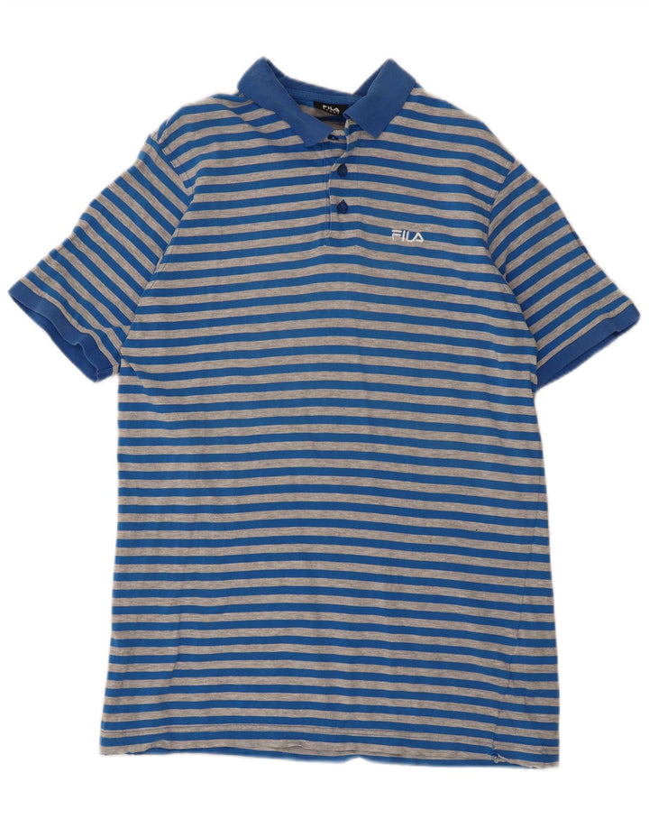 Fila Polo Homme Large Bleu Rayé Coton