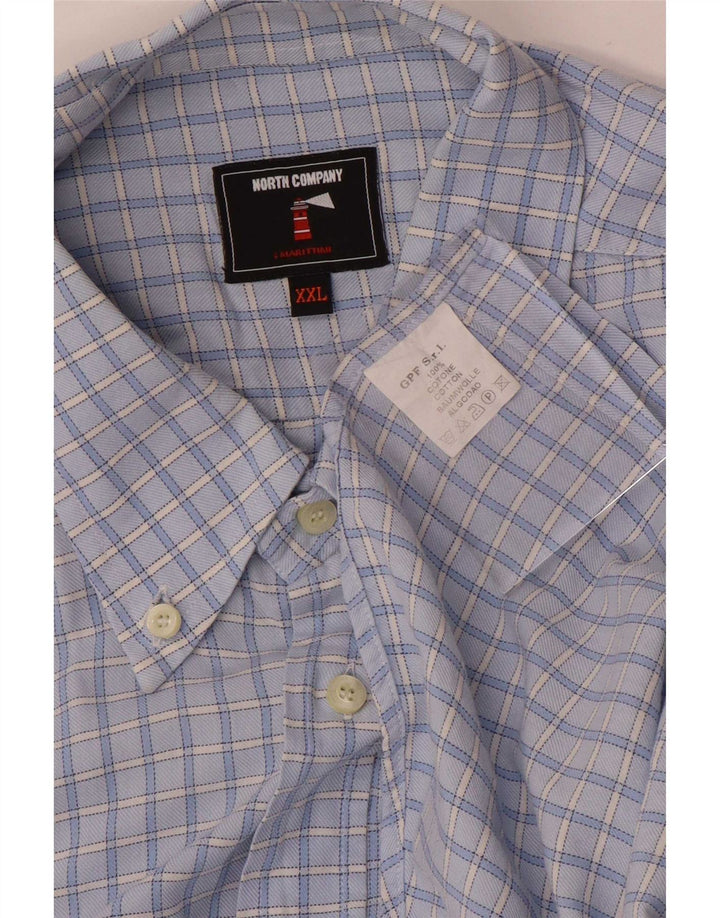Chemise homme vintage 2XL Coton à carreaux bleus