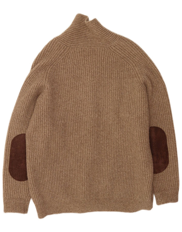 Lands End Pull Cardigan Coupe Régulière pour Homme UK 42/44 Large Marron