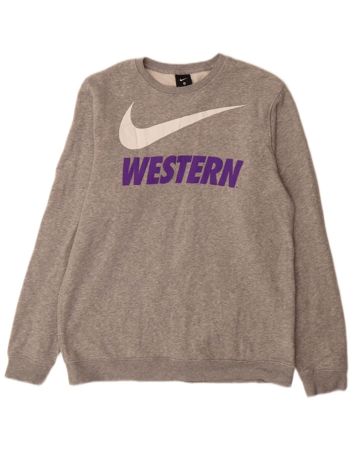 Nike Homme Sweat-Shirt Graphique Gris Moyen Moucheté Coton