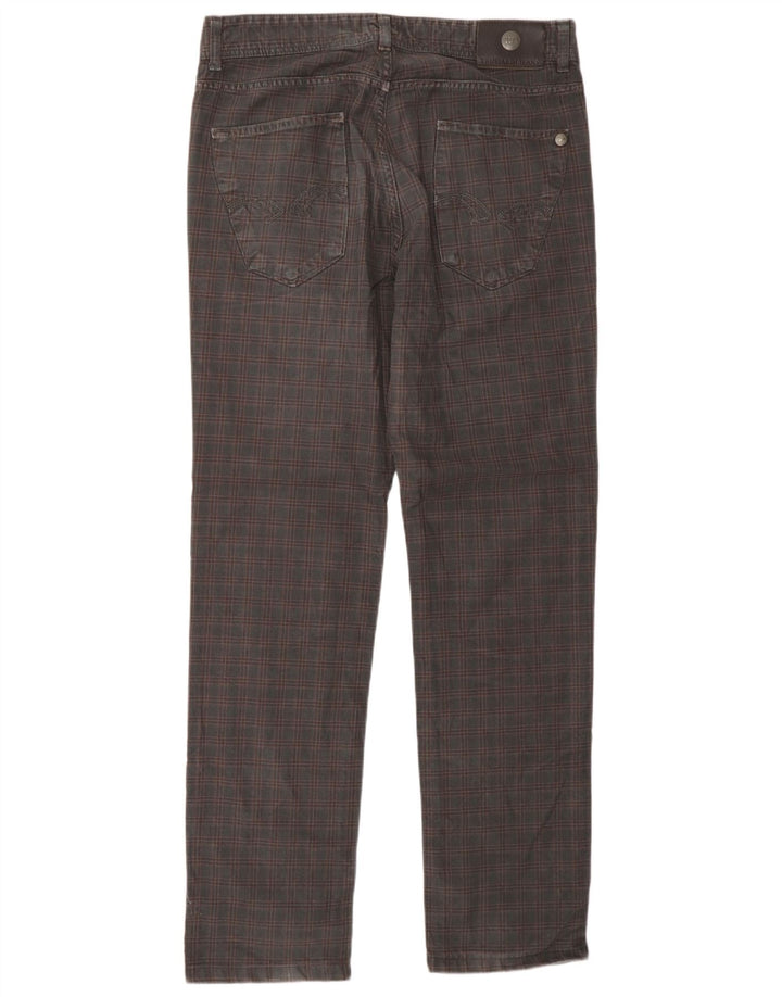TRUSSARDI Mens Straight Casual Trousers IT 48 Medium W32 L32 Grey Check