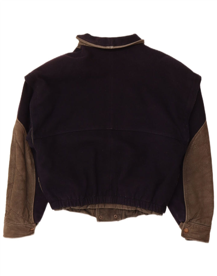 VITTORIO FORTI Blouson Bomber Femme IT 46 Large Bleu Marine Viscose