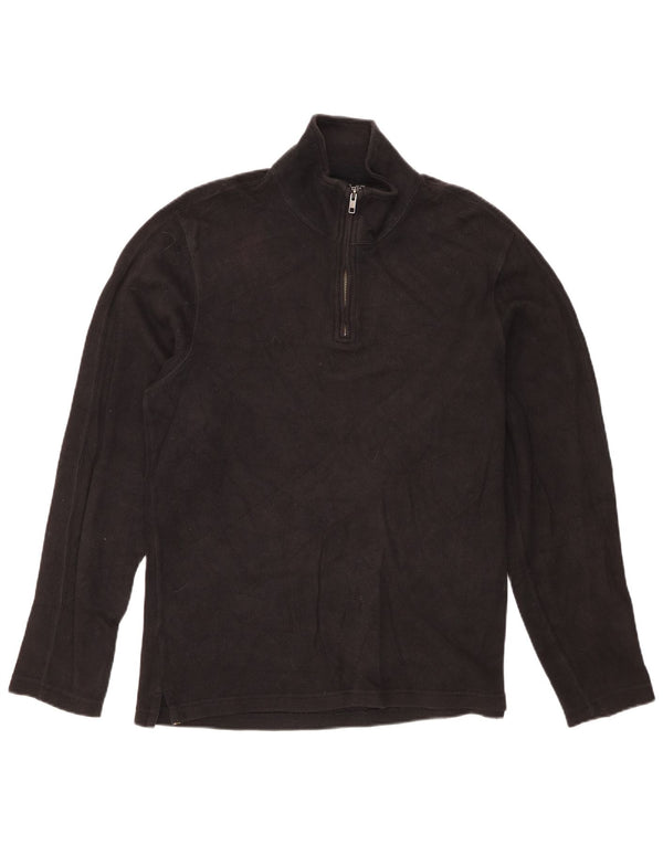 Eddie Bauer Pull à col zippé pour homme en coton noir moyen