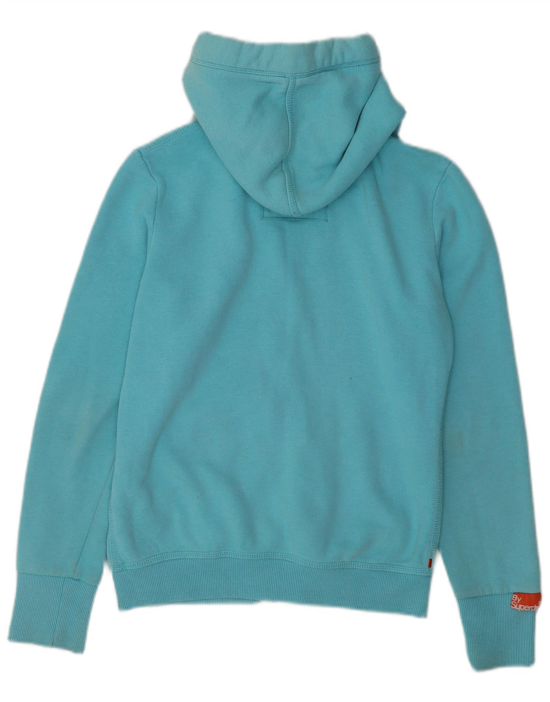 SUPERDRY Pull à capuche zippé pour femme UK 10 Petit Bleu Coton