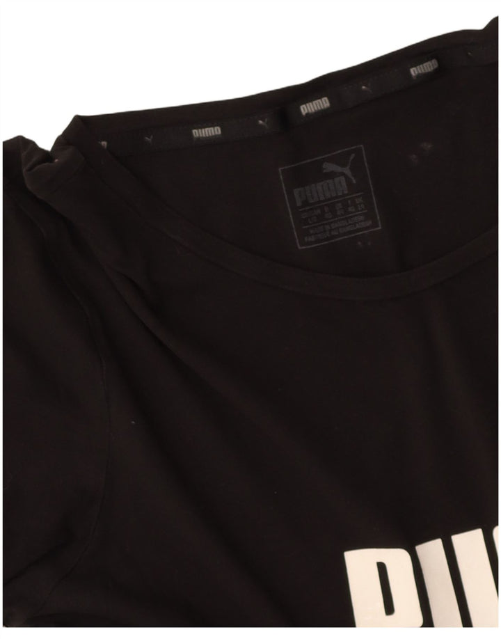 PUMA Womens Graphic T-Shirt Top UK 14 Medium Black