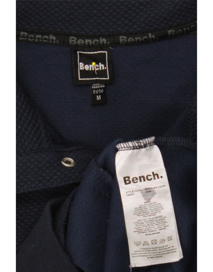 BENCH Sweat-shirt à col boutonné pour homme en polyester bleu marine moyen