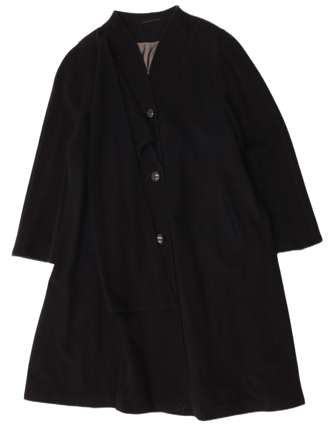 LADY H. Pardessus surdimensionné pour femme IT 49 XL en laine d'agneau noire