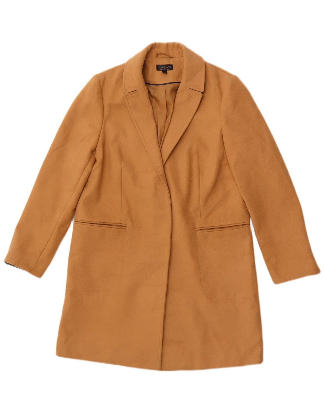 TOPSHOP Manteau ouvert pour femme UK 10 Small Beige Polyester