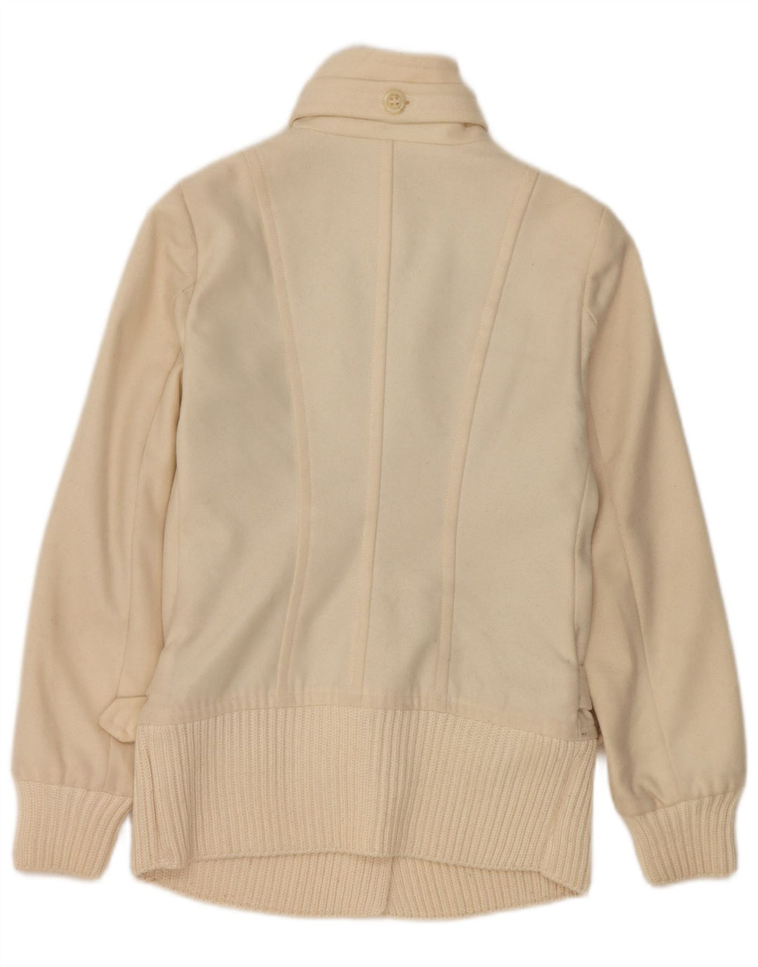 Benetton Veste Bomber Femme IT 38 XS Laine Blanc Cassé