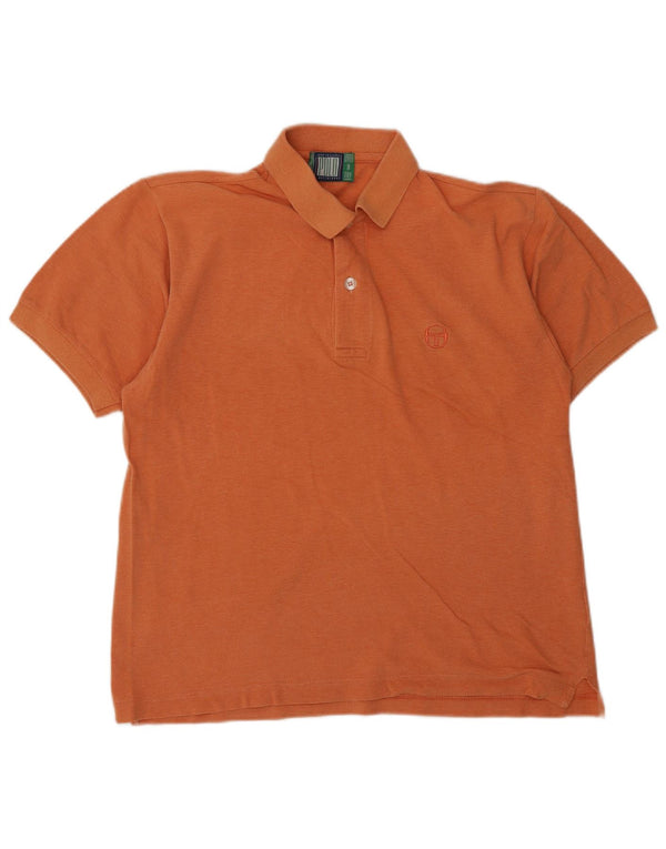 Sergio Tacchini Mens Polo Shirt IT 44 XS Orange Cotton