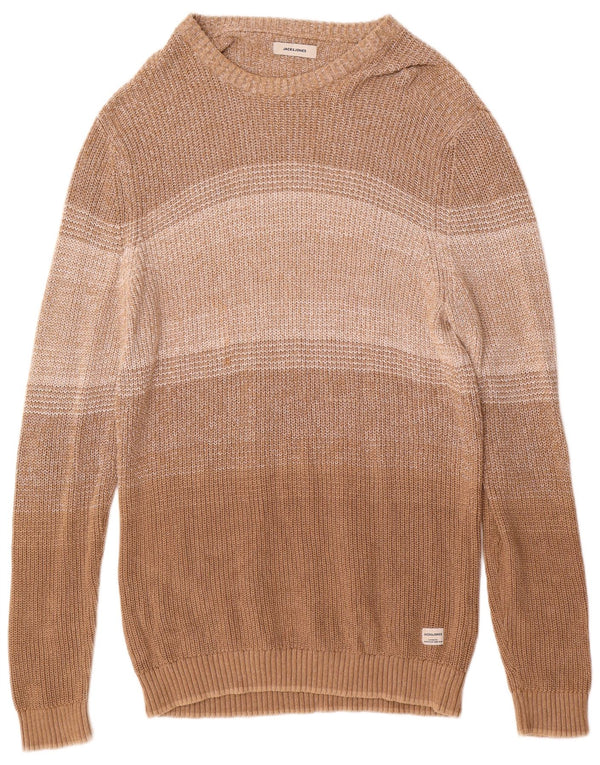 Jack & Jones Pull Col Bateau Homme XL Marron Rayé Coton