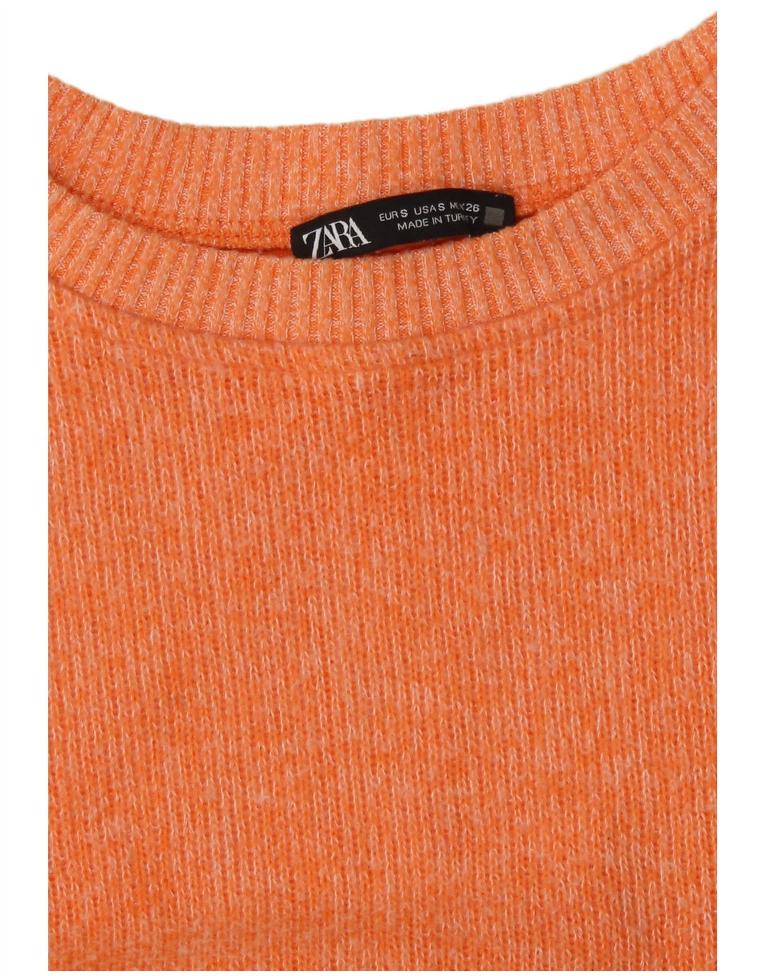 Zara Womens Crop Oversize Top Manches Longues UK 10 Petit Orange