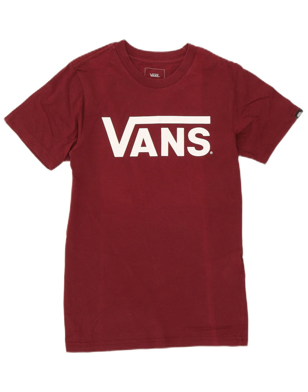 VANS T-shirt graphique coupe classique pour femme UK 6 XS en coton bordeaux