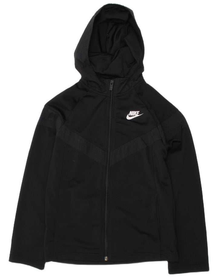 NIKE Pull à capuche zippé fille 10-11 ans Polyester noir moyen