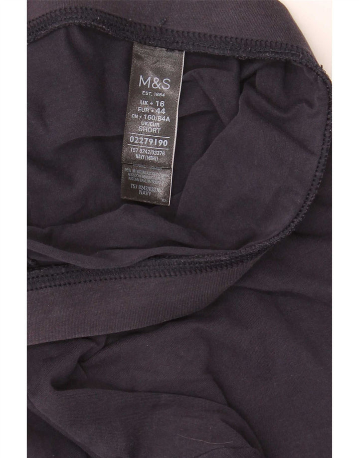 Marks & Spencer Leggings Femme UK 16 Large Bleu Marine Coton