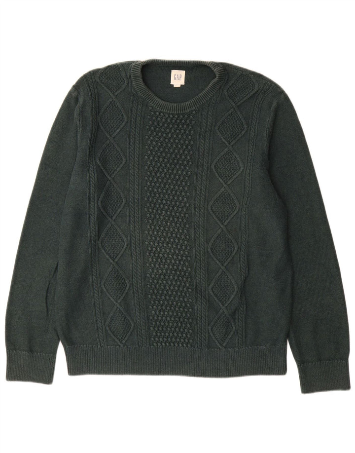 Gap Pull à col rond pour homme en coton vert grand