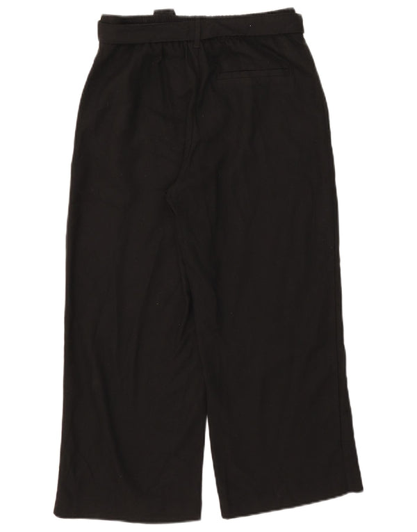 Pantalon court Trafaluc à jambe large pour femme Zara XS W24 L22 Noir