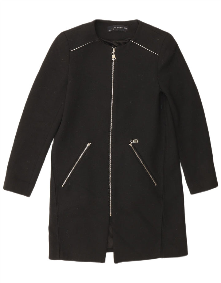 Zara Femme Pardessus UK 6 XS Noir Polyester