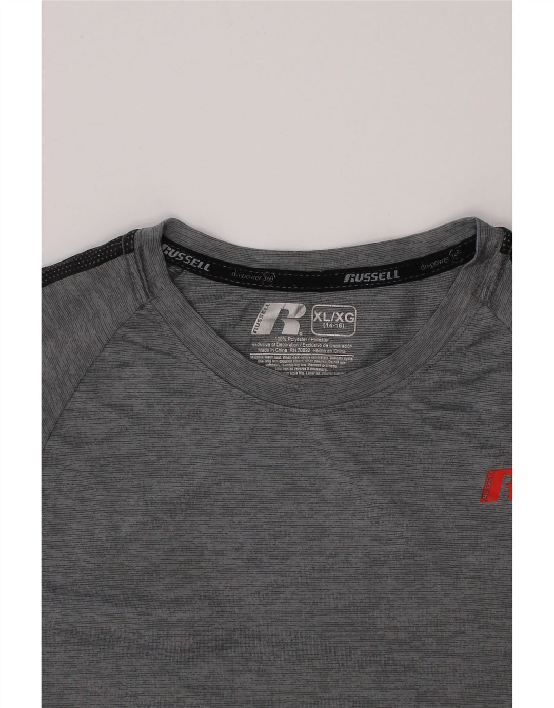 RUSSELL ATHLETIC T-Shirt Dri-Power Garçon 14-15 Ans XL Gris