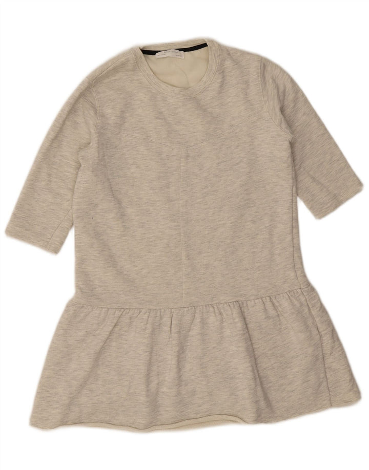 Zara Robe tunique pour femme UK 10 Petit polyester moucheté gris