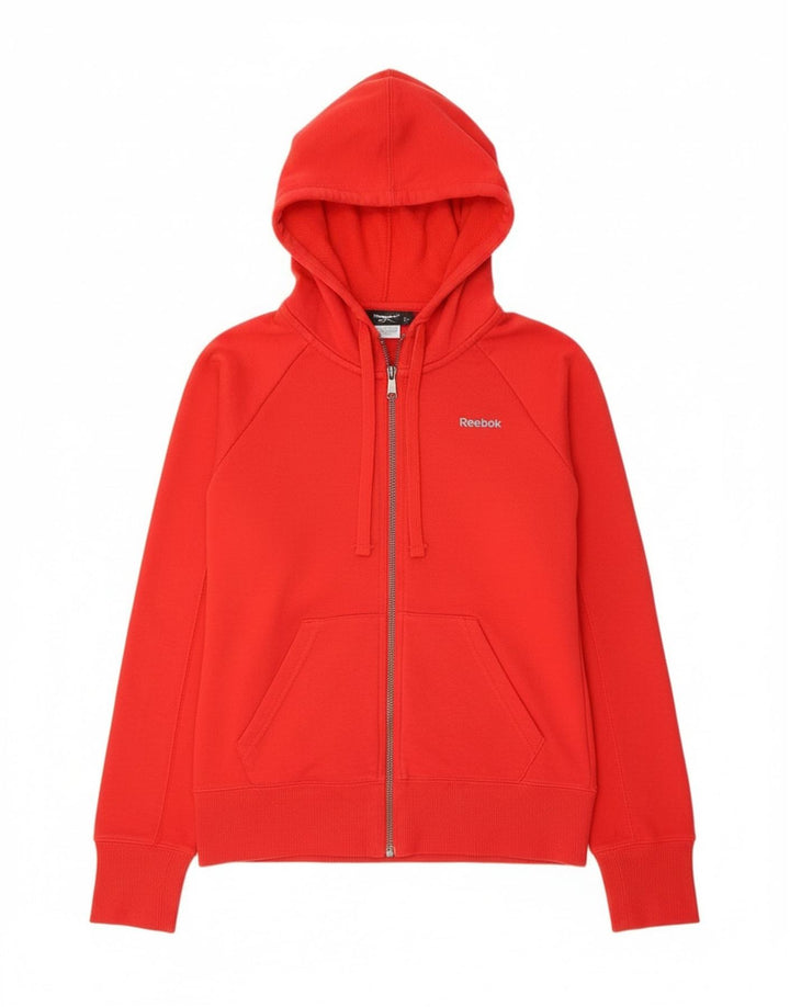 Reebok Pull à capuche zippé pour femme UK 10 Small Rouge