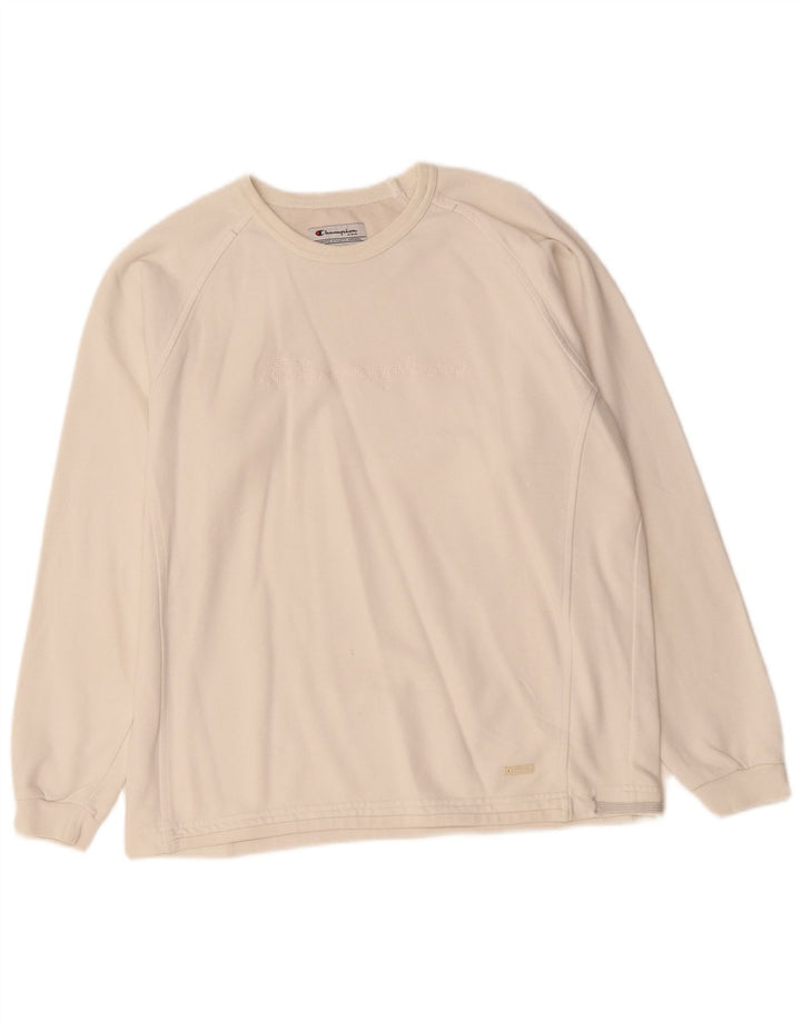 Champion Sweat-shirt surdimensionné graphique pour femme UK 10 Small Off White